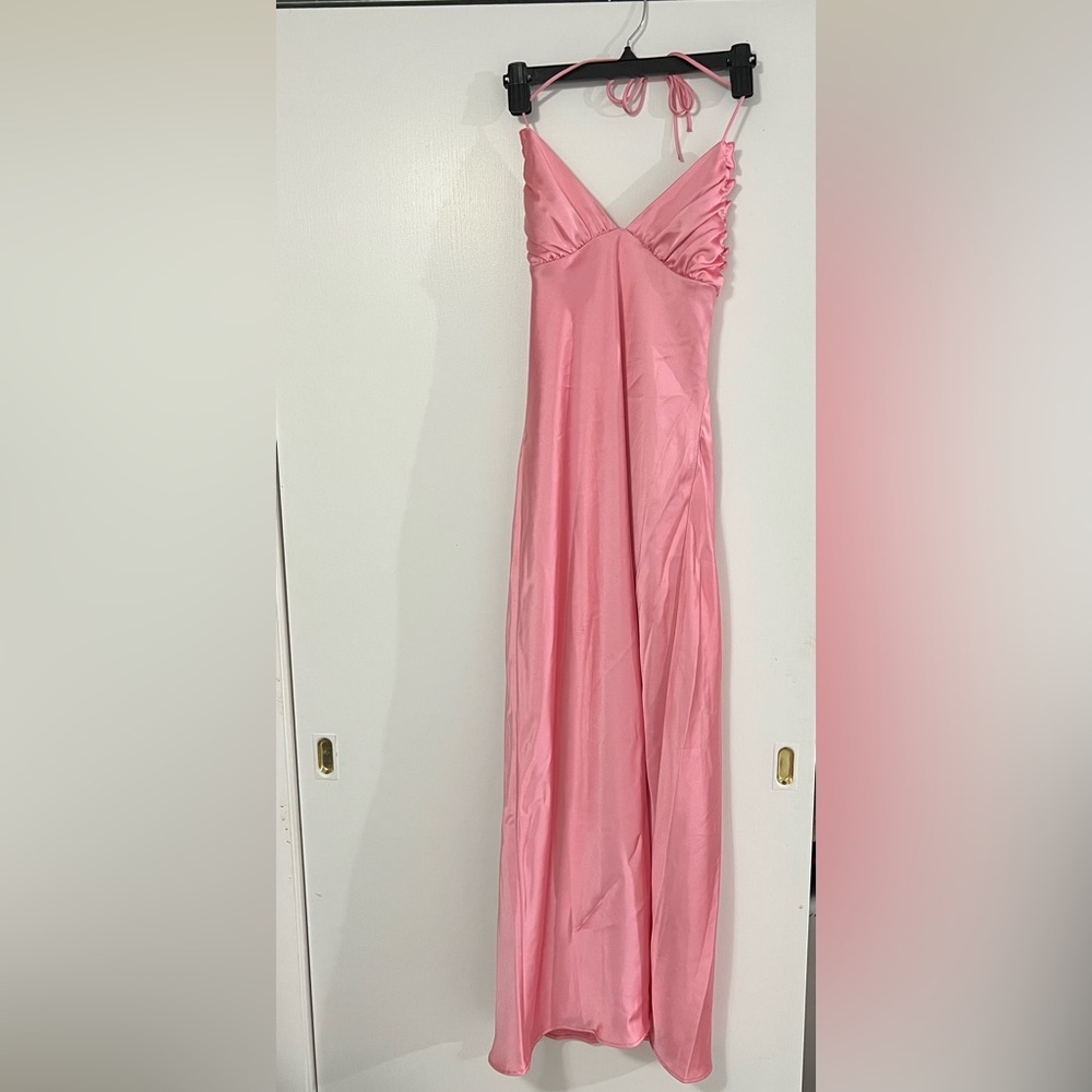 Zara Pink Satin Chemise - Picture 2 of 12